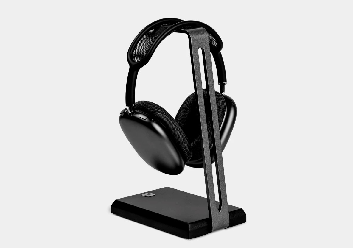 Suporte de Fone Odomae - Preto e Chumbo - Móveis Gio Suporte de Fone Odomae - Preto e Chumbo - Móveis Gio