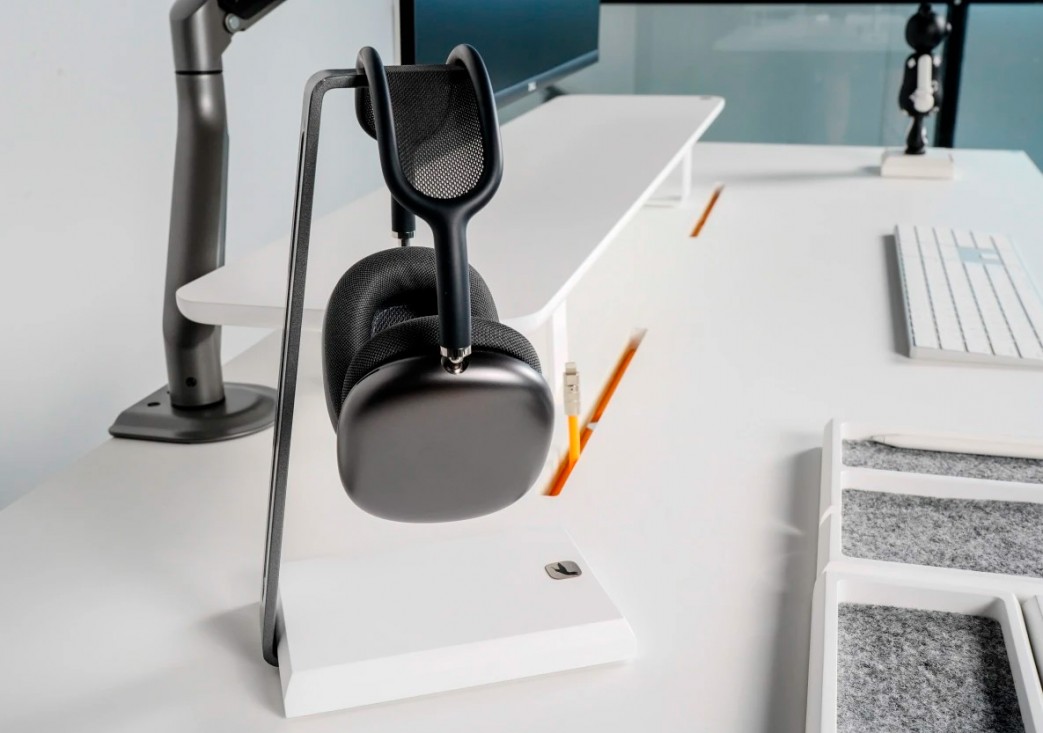 Suporte de Fone Odomae - Branco e Cinza - Móveis Gio