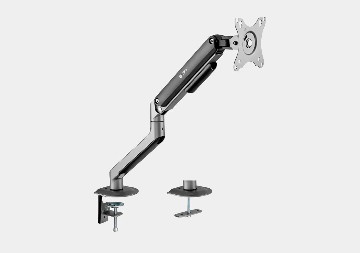 Suporte Braço Articulado para Monitor Hrebos Cinza Giopro Suporte Braço Articulado para Monitor Hrebos Cinza Giopro