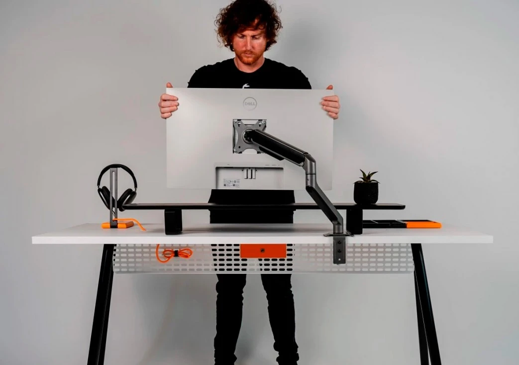 Suporte Braço Articulado para Monitor Hrebos Cinza Giopro