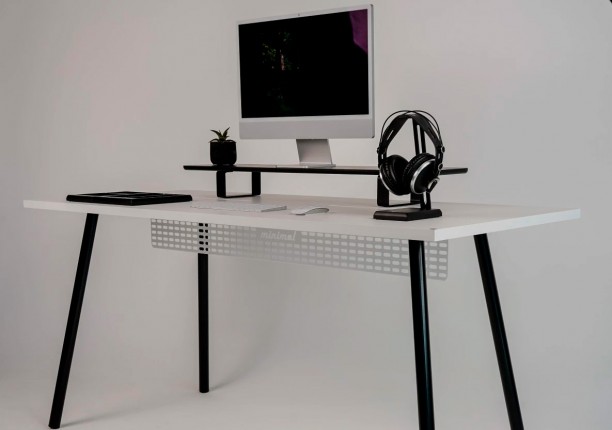 Mesa Office Escrivaninha Nobilis Minimal M1 Br/Preto Giopro