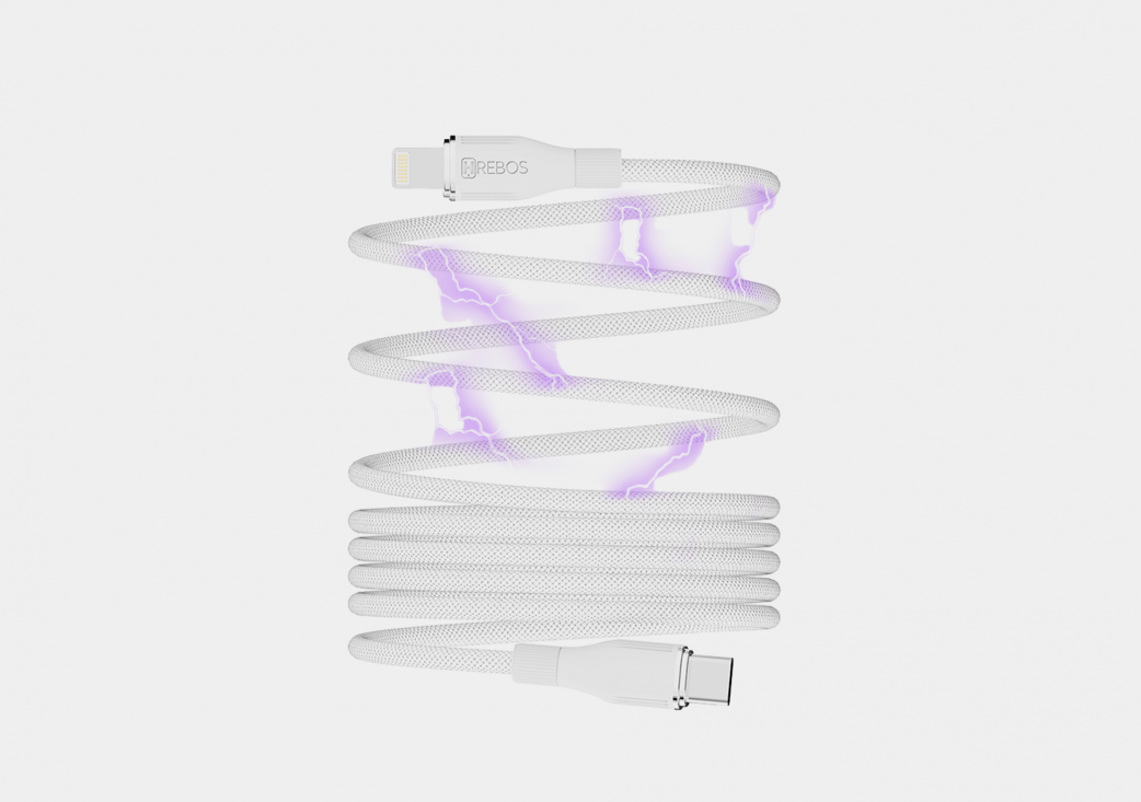 Cabo Hrebos Curl Flow Magnético Type-C & Lightning
