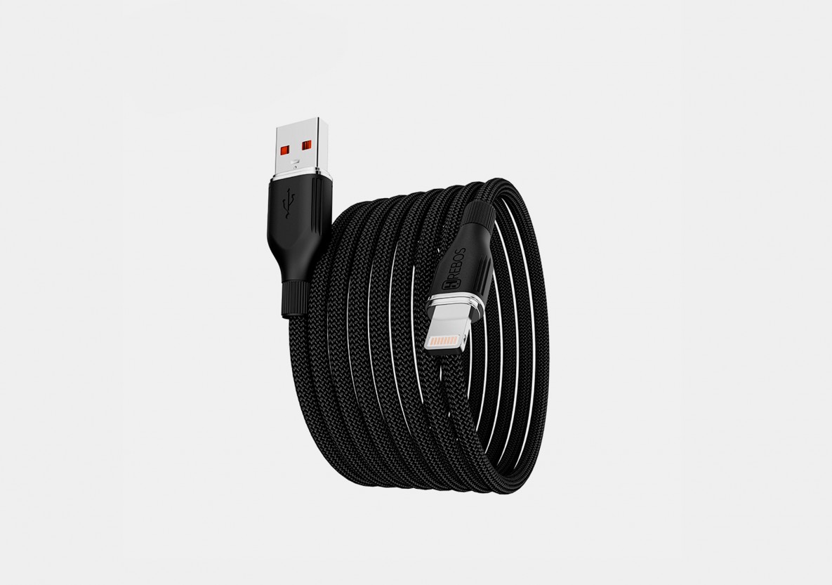 Cabo Hrebos Premium Curl Flow Magnético Usb & Lightning Cabo Hrebos Premium Curl Flow Magnético Usb & Lightning