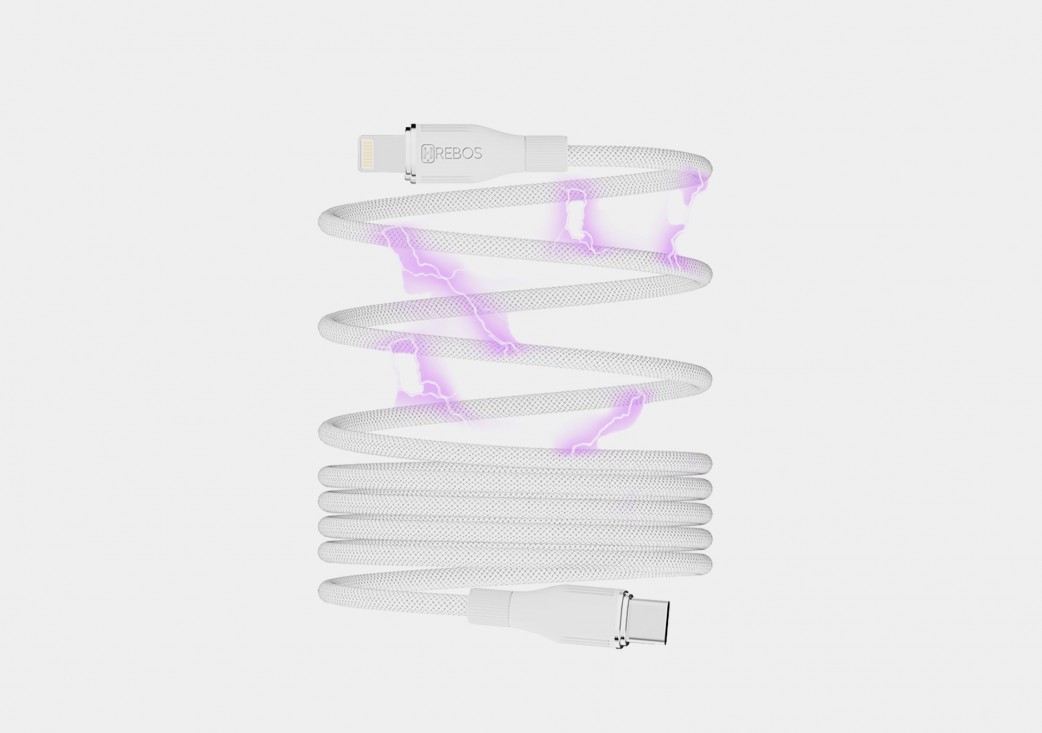 Cabo Hrebos Premium Curl Flow Magnético Usb & Lightning