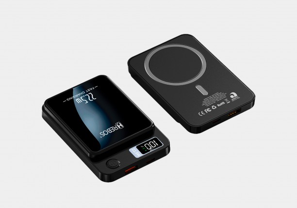 Carregador Cabo e Induçao Power Bank Hrebos Flip 10000 Mah