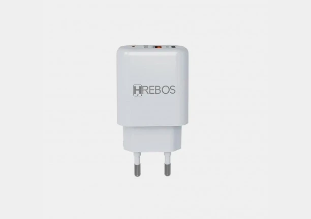 Carregador Turbo Hrebos Usb-C + Usb - 20w