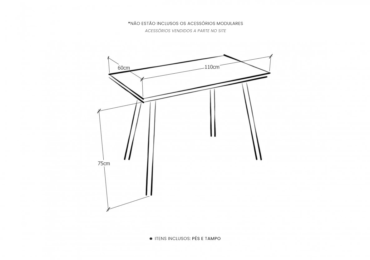 Mesa Modular Office Escrivaninha Nobilis Slim M1 Giopro Mesa Modular Office Escrivaninha Nobilis Slim M1 Giopro