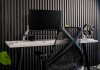 Mesa Office Escrivaninha Nobilis Slim M1 Branco/Preto Giopro