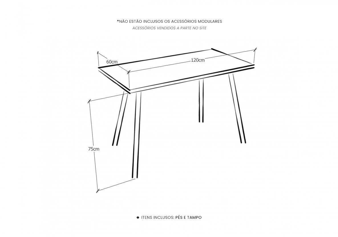 Mesa Modular Office Escrivaninha Nobilis Slim M2  Giopro Mesa Modular Office Escrivaninha Nobilis Slim M2  Giopro