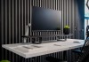 Mesa Office Escrivaninha Nobilis Slim M2 Branco/Preto Giopro