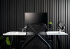 Mesa Office Escrivaninha Nobilis Slim M2 Branco/Preto Giopro
