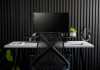 Mesa Office Escrivaninha Nobilis Slim M2 Branco/Preto Giopro