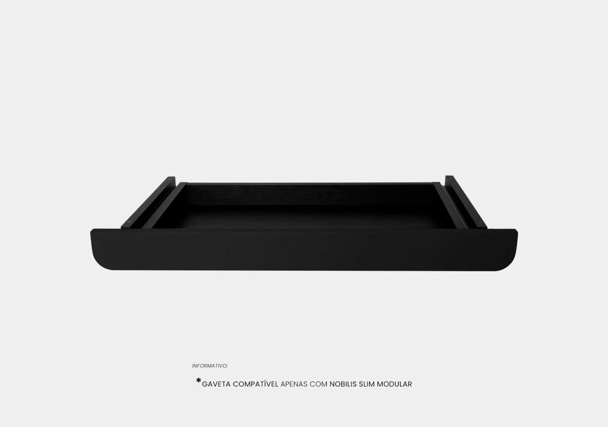 Gaveta Slim Modular Preto Gaveta Slim Modular Preto