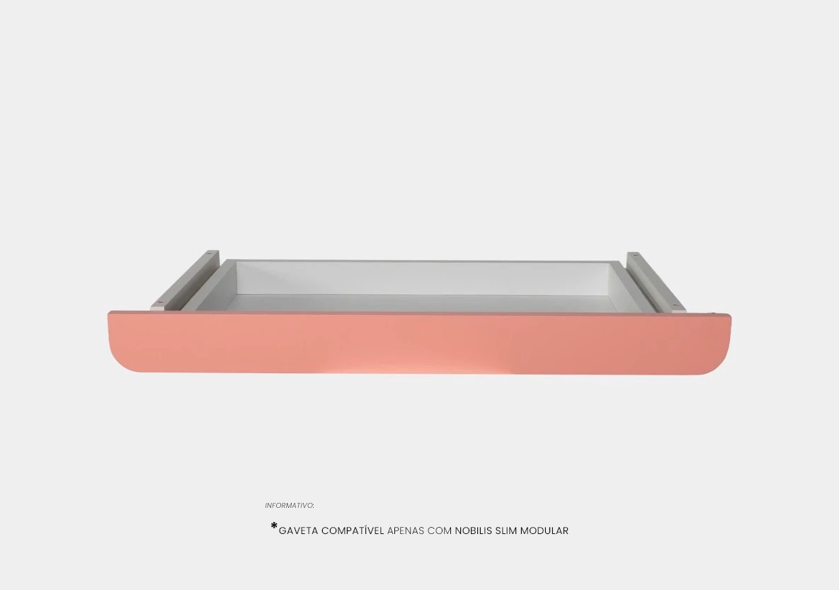 Gaveta Slim Modular Branco/Rosa Gaveta Slim Modular Branco/Rosa