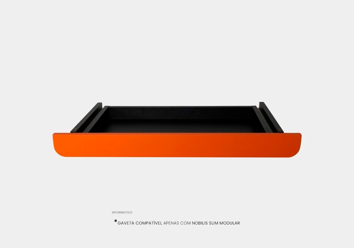 Gaveta Slim Modular Preto/Laranja Gaveta Slim Modular Preto/Laranja