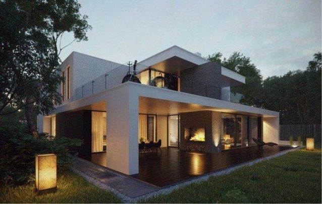 Casa moderna com design linear