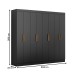 Guarda-Roupa Casal Holanda 8 Portas 4 Gavetas Preto - Maxel