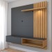 Painel para TV Até 60 Polegadas Caribe 1 Porta 1 Prateleira Preto Fosco/Noce - Panorama Móveis