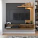 Painel para TV Até 60 Polegadas Caribe 1 Porta 1 Prateleira Preto Fosco/Noce - Panorama Móveis