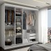 Guarda-Roupa Casal Kate 3 Portas 2 Gavetas com Espelho Branco - Panorama Móveis