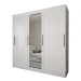 Guarda-Roupa Casal Katy 3 Portas 2 Gavetas com Espelho Branco - Pnr Móveis