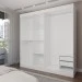 Guarda-Roupa Casal Katy 3 Portas 2 Gavetas com Espelho Branco - Pnr Móveis