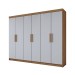 Guarda-Roupa Casal Aurora 6 Portas 2 Gavetas Marrocos/Off White - Panorama Móveis