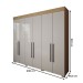 Guarda-Roupa Casal Manhattan 6 Portas 2 Gavetas Marrocos/Off White - Panorama Móveis