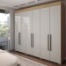 Guarda-Roupa Casal Manhattan 6 Portas 2 Gavetas Marrocos/Off White - Panorama Móveis