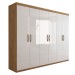 Guarda-Roupa Casal Capela 6 Portas 2 Gavetas Marrocos/Off White - Panorama Móveis