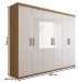 Guarda-Roupa Casal Capela 6 Portas 2 Gavetas Marrocos/Off White - Panorama Móveis