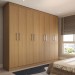 Guarda-Roupa Casal Ela e Ele 8 Portas 8 Prateleiras Marrom - Panorama Móveis