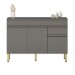 Balcão de Cozinha 120 Cm Line 3 Portas 1 Gaveta Gris - Kits Paraná