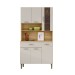 Armário de Cozinha Golden 6 Portas 1 Gaveta com Vidro Freijó/Soft - Kits Paraná