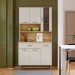 Armário de Cozinha Golden 6 Portas 1 Gaveta com Vidro Freijó/Soft - Kits Paraná