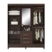 Guarda-Roupa Solteiro Pérsia 4 Portas 3 Gavetas com Espelho Café Touch - Demóbile