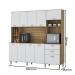 Cozinha Compacta Luiza 10 Portas 2 Gavetas Freijó/Supremo - Panorama Móveis