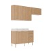 Cozinha Compacta Dália 6 Portas 3 Gavetas Freijó/Mármore Branco - Tecno Mobili