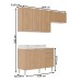 Cozinha Compacta Dália 6 Portas 3 Gavetas Freijó/Mármore Branco - Tecno Mobili