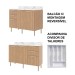 Cozinha Compacta Tulipa 6 Portas e 5 Gavetas Freijó/Mármore Branco - Tecno Mobili
