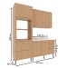 Cozinha Compacta Tulipa 6 Portas e 5 Gavetas Freijó/Mármore Branco - Tecno Mobili