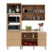 Cozinha Compacta Tulipa 6 Portas e 5 Gavetas Freijó/Mármore Branco - Tecno Mobili