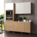 Cozinha Compacta Tulipa 6 Portas e 5 Gavetas Freijó/Branco/Mármore Branco - Tecno Mobili