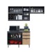 Cozinha Compacta Orquídea 5 Portas 3 Gavetas com Vidro Freijó/Mármore Lunar - Tecno Mobili