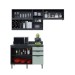 Cozinha Compacta Orquídea 5 Portas 3 Gavetas com Vidro Mármore Lunar/Verde Mar - Tecno Mobili