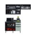 Cozinha Compacta Orquídea 5 Portas 3 Gavetas com Vidro Mármore Lunar/Verde Mar/Freijó - Tecno Mobili