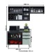 Cozinha Compacta Orquídea 5 Portas 3 Gavetas com Vidro Mármore Lunar/Verde Mar/Freijó - Tecno Mobili