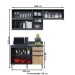 Cozinha Compacta Orquídea 5 Portas 3 Gavetas com Vidro Mármore Lunar/Freijó/Verde Mar - Tecno Mobili