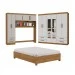 Guarda-Roupa Casal Modulado com Cama Hércules 11 Portas 6 Gavetas com Espelho Cinamomo/Off White - Carioca Móveis