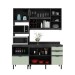 Cozinha Compacta Begônia 6 Portas 4 Gavetas com Vidro Mármore Lunar/Verde Mar/Freijó - Tecno Mobili
